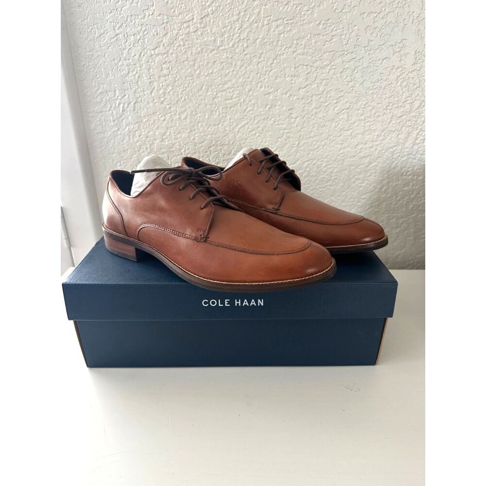 Cole Haan Men's Lenox Hill Split Toe Oxford Shoes in British Tan Leather Size 9